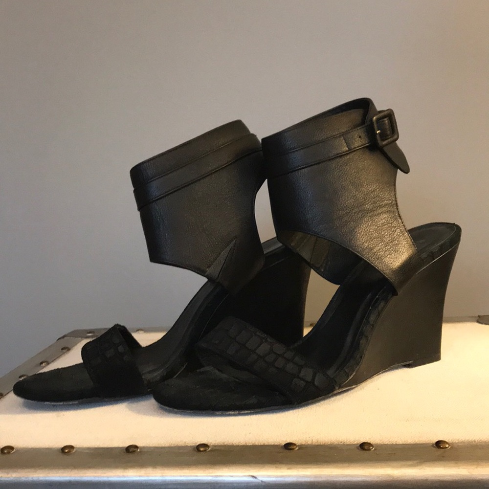 Joie black wedge sandals